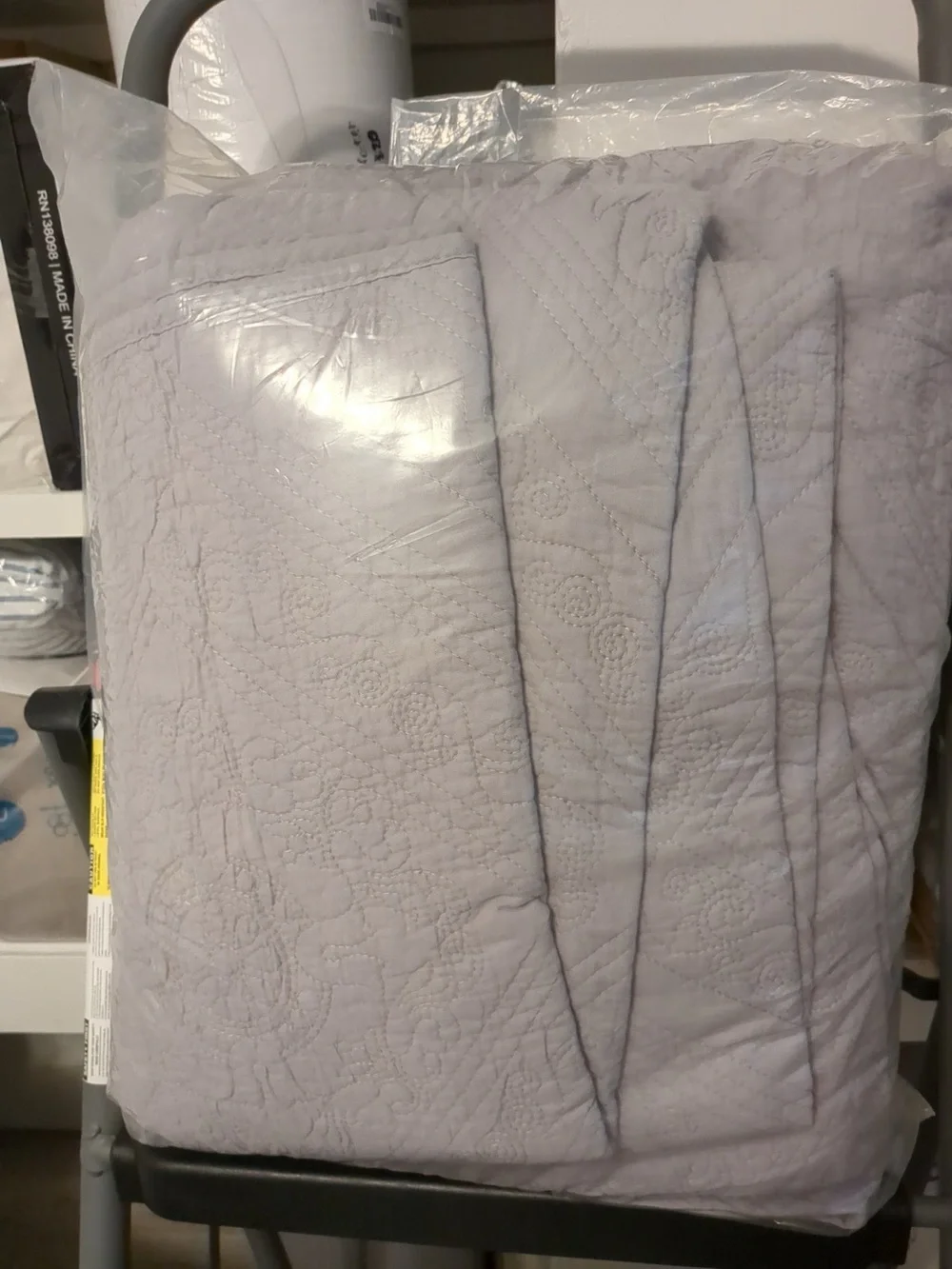 N/A grey quilt